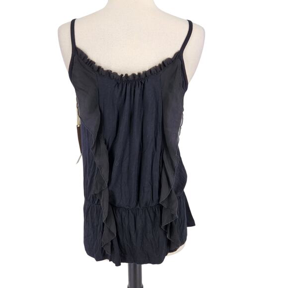SALE Kenar Raw edge Chiffon Ruffled Whimsygoth Tired Tank Bra Top SZ Medium NWT - Picture 4 of 5